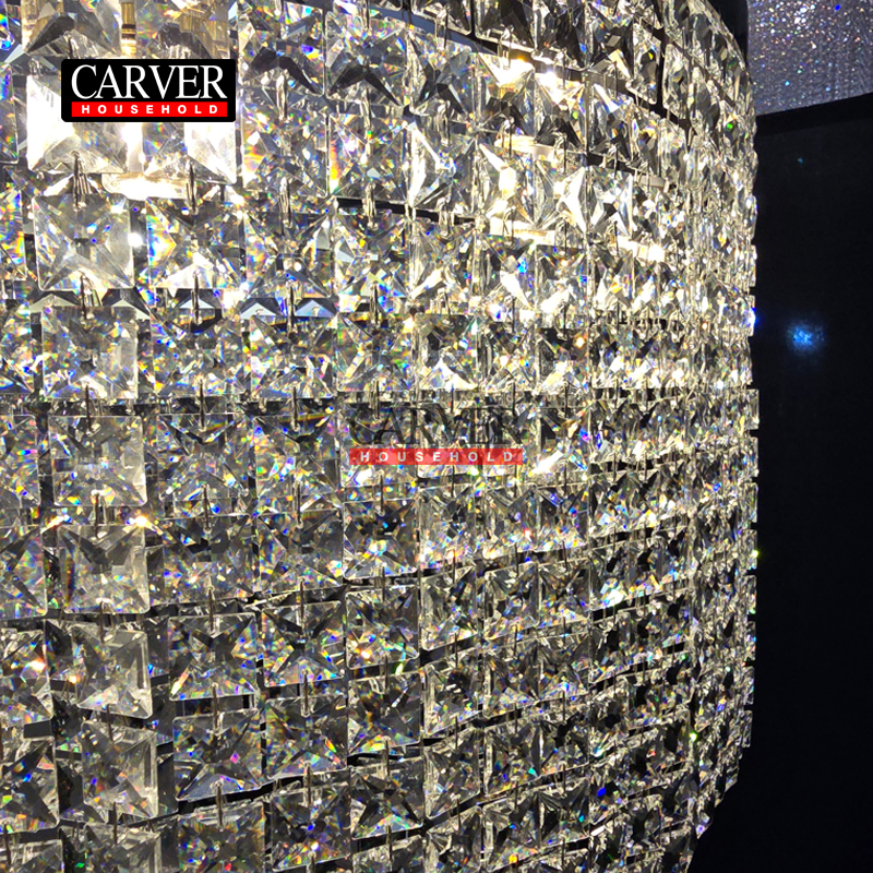 High-quality modern round crystal pendant light, decorative crystal chandelier.