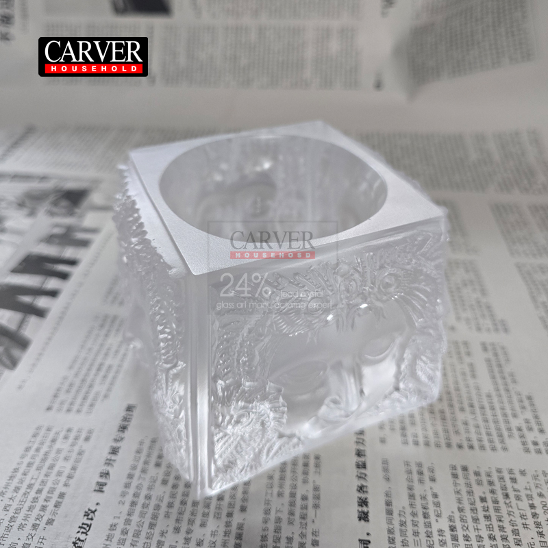 Handmade Glass Crystal Masquerade Candle Holder Decorative Crystal Candle Holder