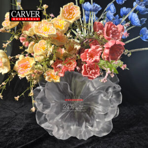 Fully handmade lost wax craft crystal glass vase camellia vase
