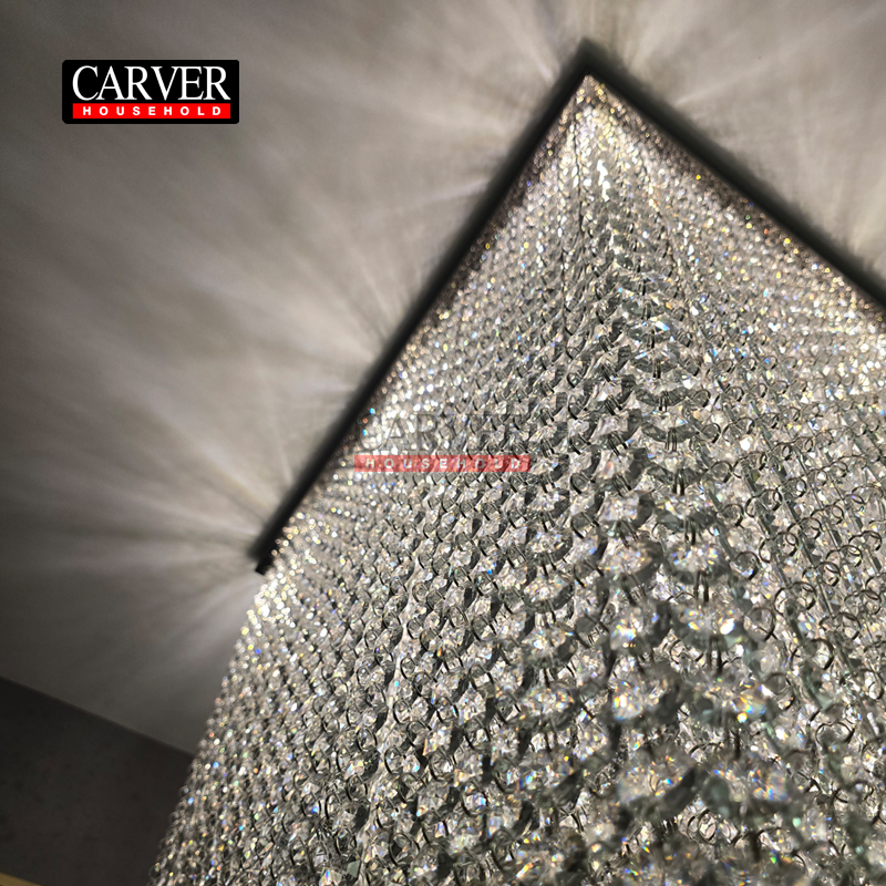 High quality crystal stainless steel ceiling light decorative crystal photo frame ceiling light