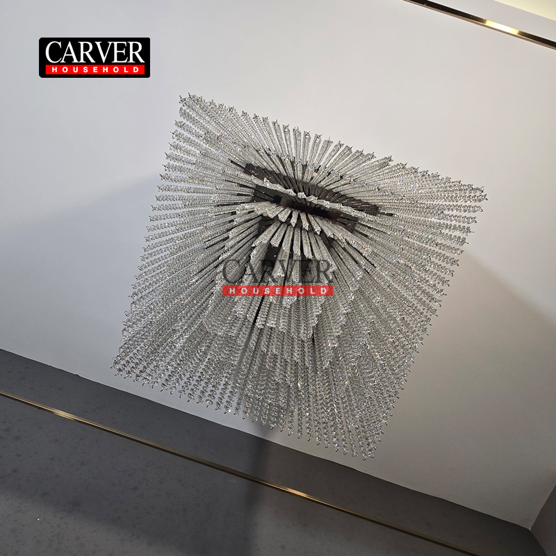 High quality crystal stainless steel ceiling light decorative crystal photo frame ceiling light