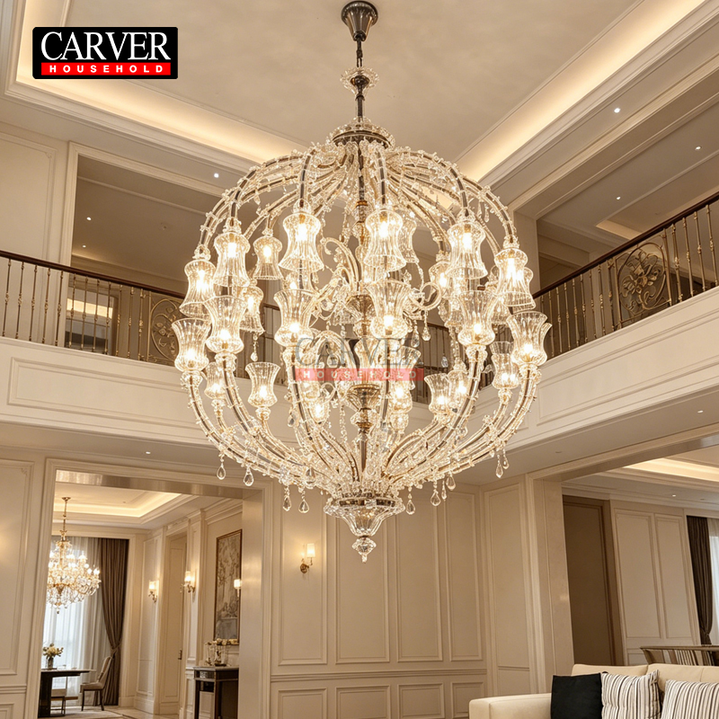 Luxurious Italian duplex with a hollow living room featuring a crystal chandelier, hotel showroom, hotel apartment, handmade Murano glass lighting fixtures - Image 4