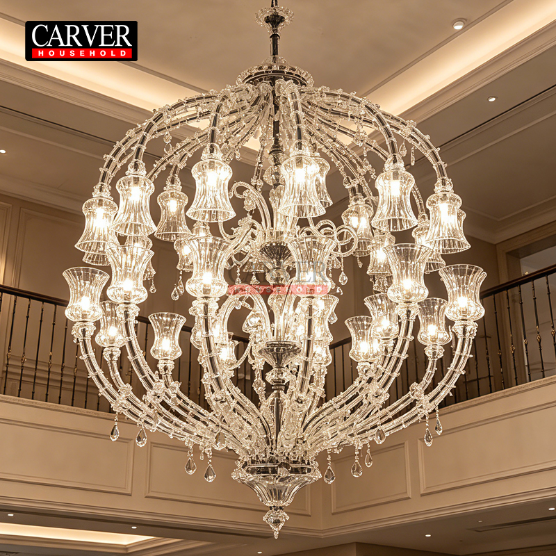 Luxurious Italian duplex with a hollow living room featuring a crystal chandelier, hotel showroom, hotel apartment, handmade Murano glass lighting fixtures - Image 7