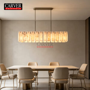 Wholesale American Retro Rectangular Snowflake Gypsum Restaurant Chandelier Kitchen Island Home Lighting Decoration