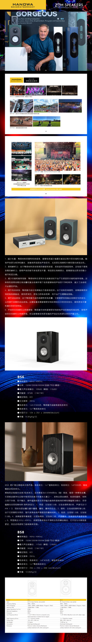 HANOWA BS6 6.5-inch 2-way 2-driver Hi-Fi Speaker