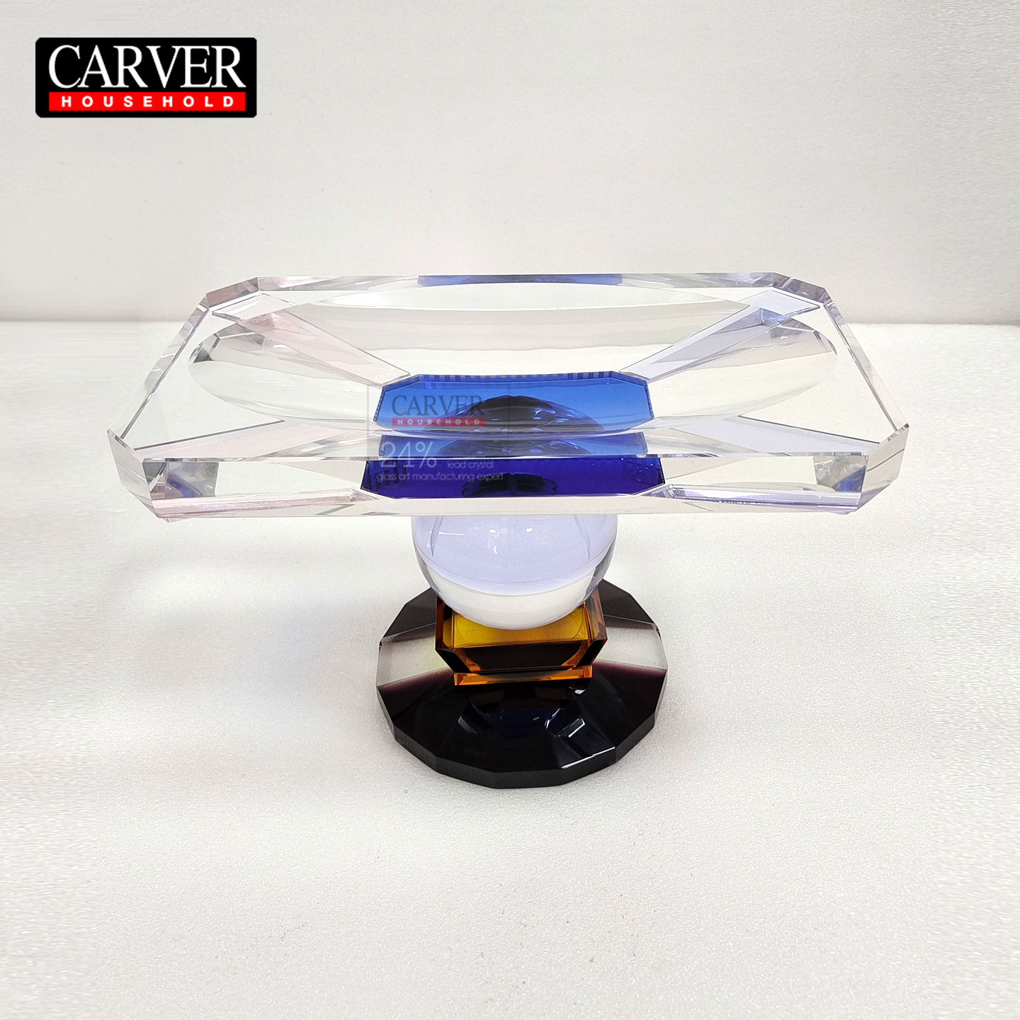 High End French Restaurant Desktop Rectangular Crystal Fruit Tray, Home Living Room Dessert Candy Tray, Art Decoration - Image 5