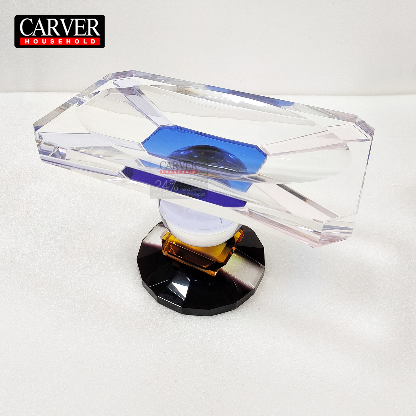High End French Restaurant Desktop Rectangular Crystal Fruit Tray, Home Living Room Dessert Candy Tray, Art Decoration - Image 3